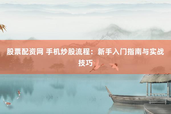 股票配资网 手机炒股流程：新手入门指南与实战技巧