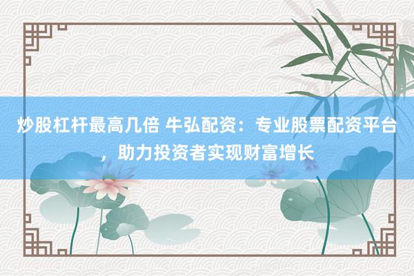 炒股杠杆最高几倍 牛弘配资：专业股票配资平台，助力投资者实现财富增长