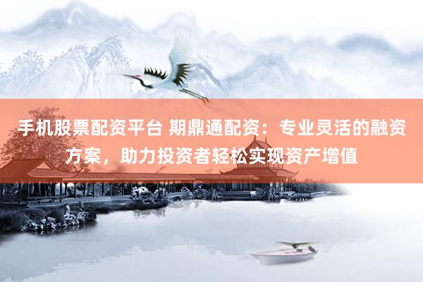 手机股票配资平台 期鼎通配资：专业灵活的融资方案，助力投资者轻松实现资产增值