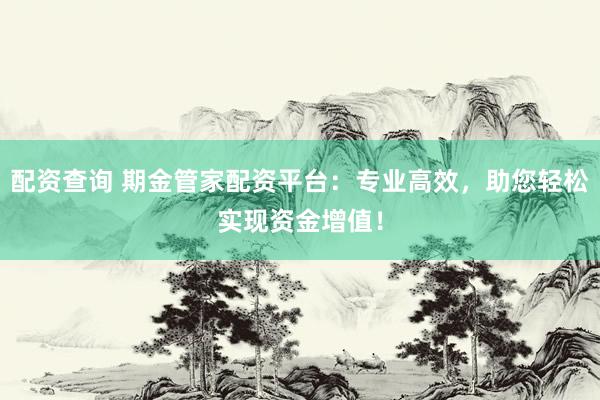 配资查询 期金管家配资平台：专业高效，助您轻松实现资金增值！