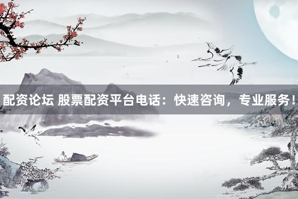 配资论坛 股票配资平台电话：快速咨询，专业服务！