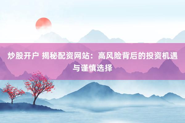 炒股开户 揭秘配资网站:高风险背后的投资机遇与谨慎选择