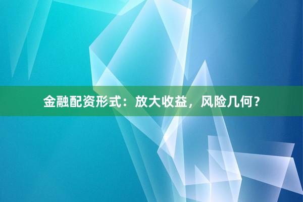 金融配资形式:放大收益,风险几何?